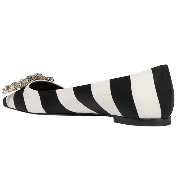 Roger Vivier Crystal Embellished Striped Flats - Picture 5 of 14